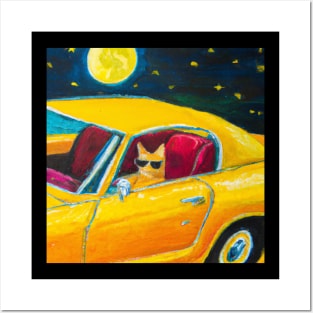 Cat Driver Posters and Art